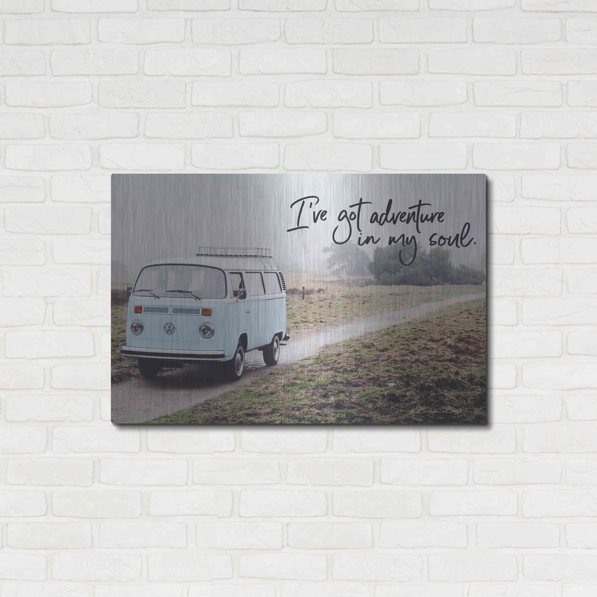 Luxe Metal Art 'I've Got Adventure in My Soul' by Susan Ball, Metal Wall Art,36x24