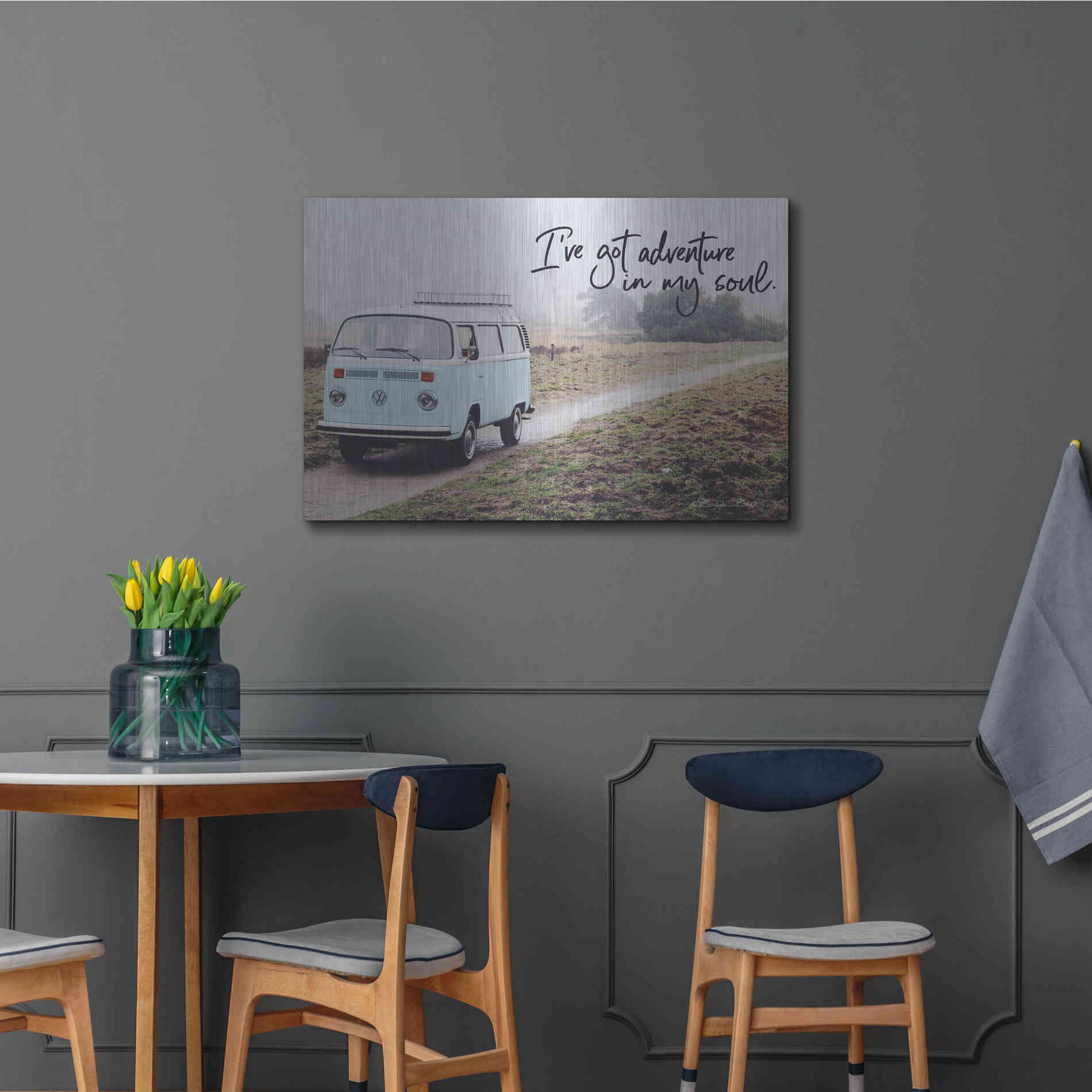 Luxe Metal Art 'I've Got Adventure in My Soul' by Susan Ball, Metal Wall Art,36x24