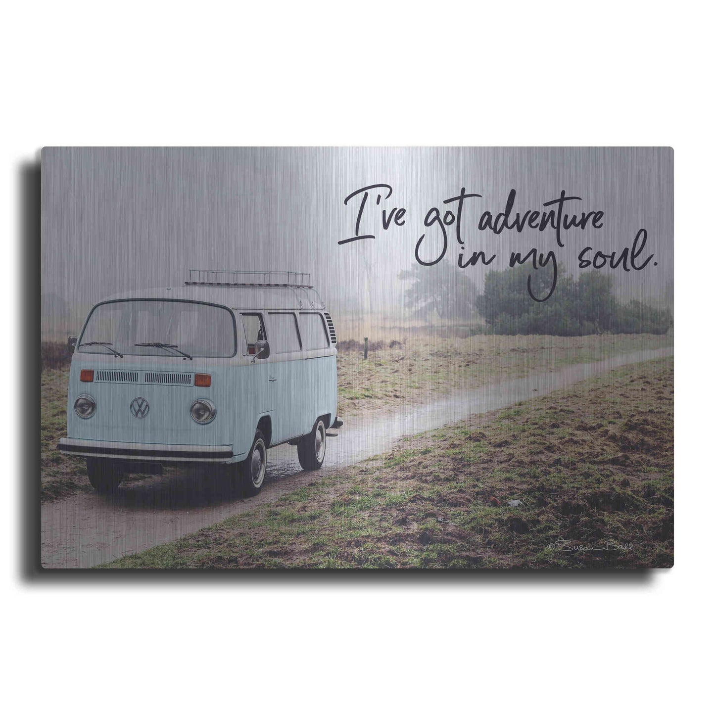 Luxe Metal Art 'I've Got Adventure in My Soul' by Susan Ball, Metal Wall Art