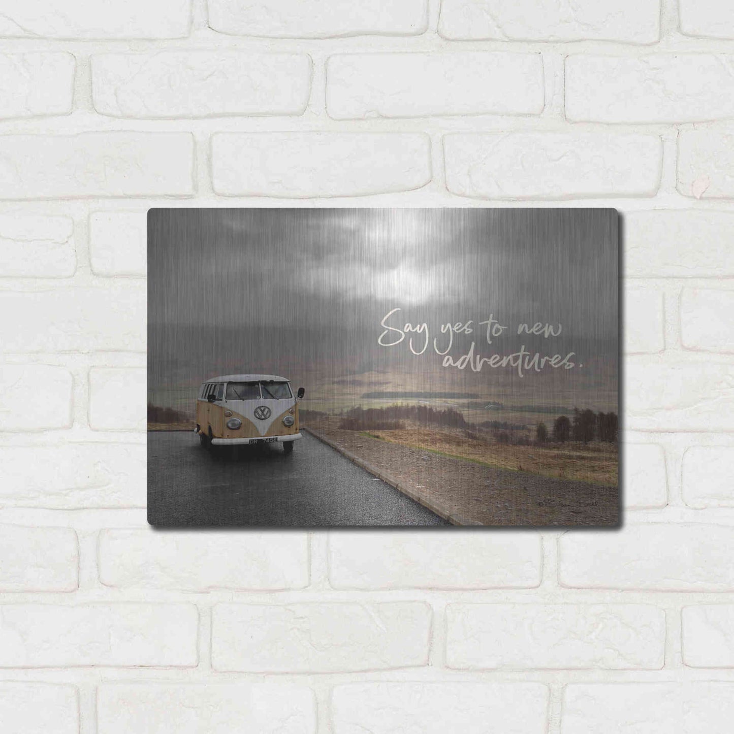 Luxe Metal Art 'Say Yes to New Adventure' by Susan Ball, Metal Wall Art,16x12