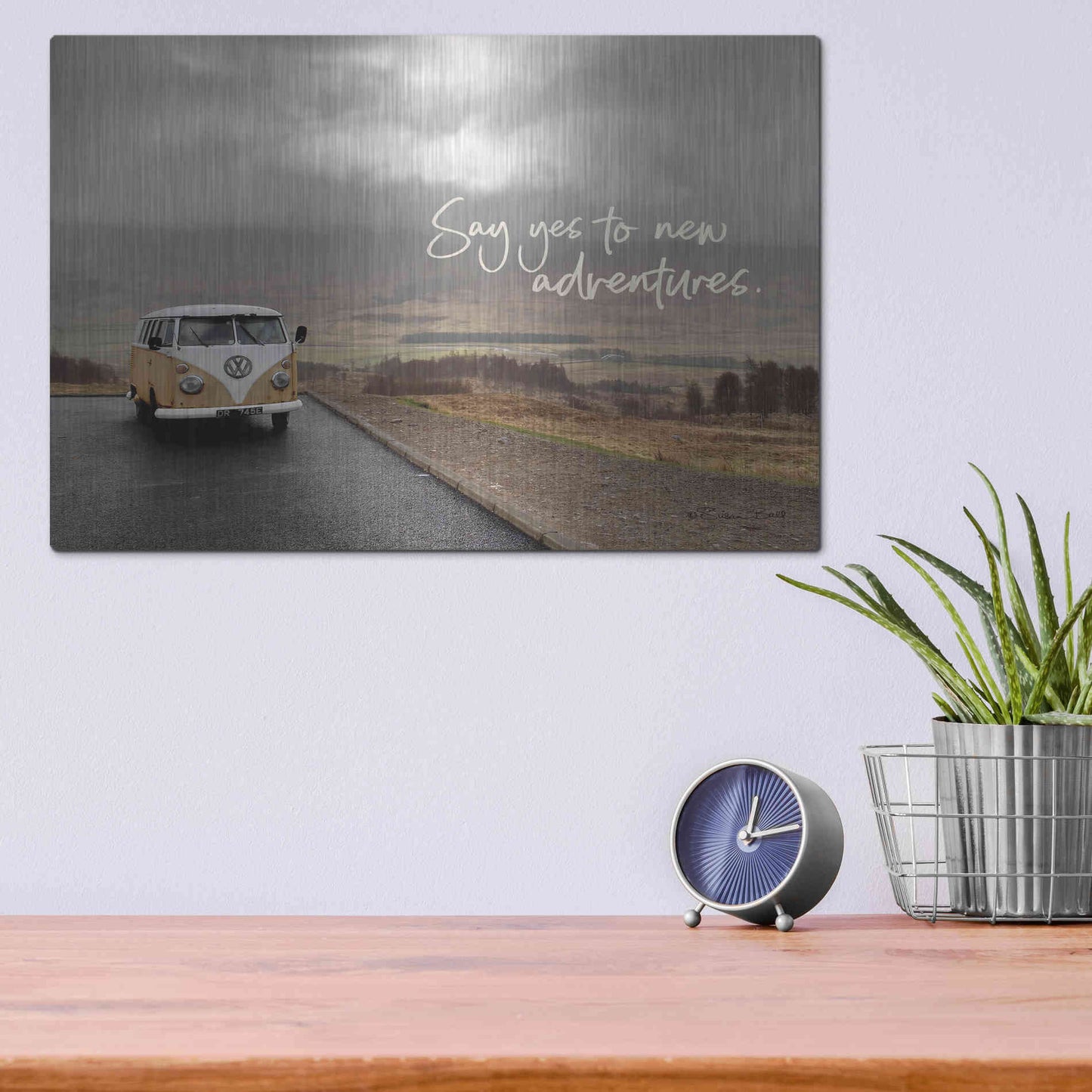 Luxe Metal Art 'Say Yes to New Adventure' by Susan Ball, Metal Wall Art,16x12