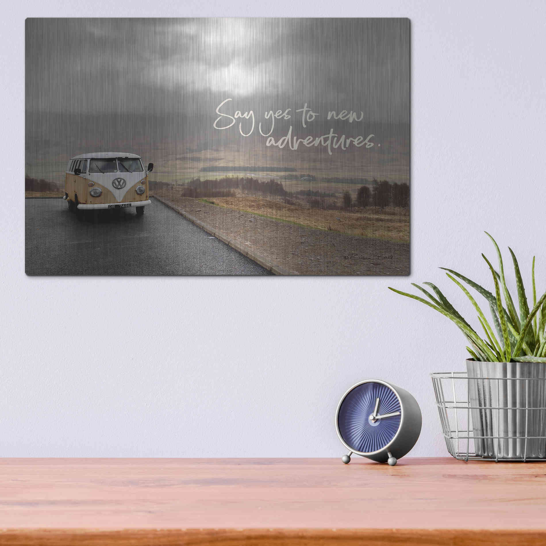 Luxe Metal Art 'Say Yes to New Adventure' by Susan Ball, Metal Wall Art,16x12