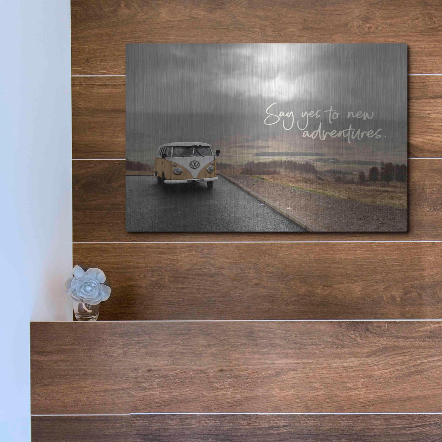 Luxe Metal Art 'Say Yes to New Adventure' by Susan Ball, Metal Wall Art,16x12