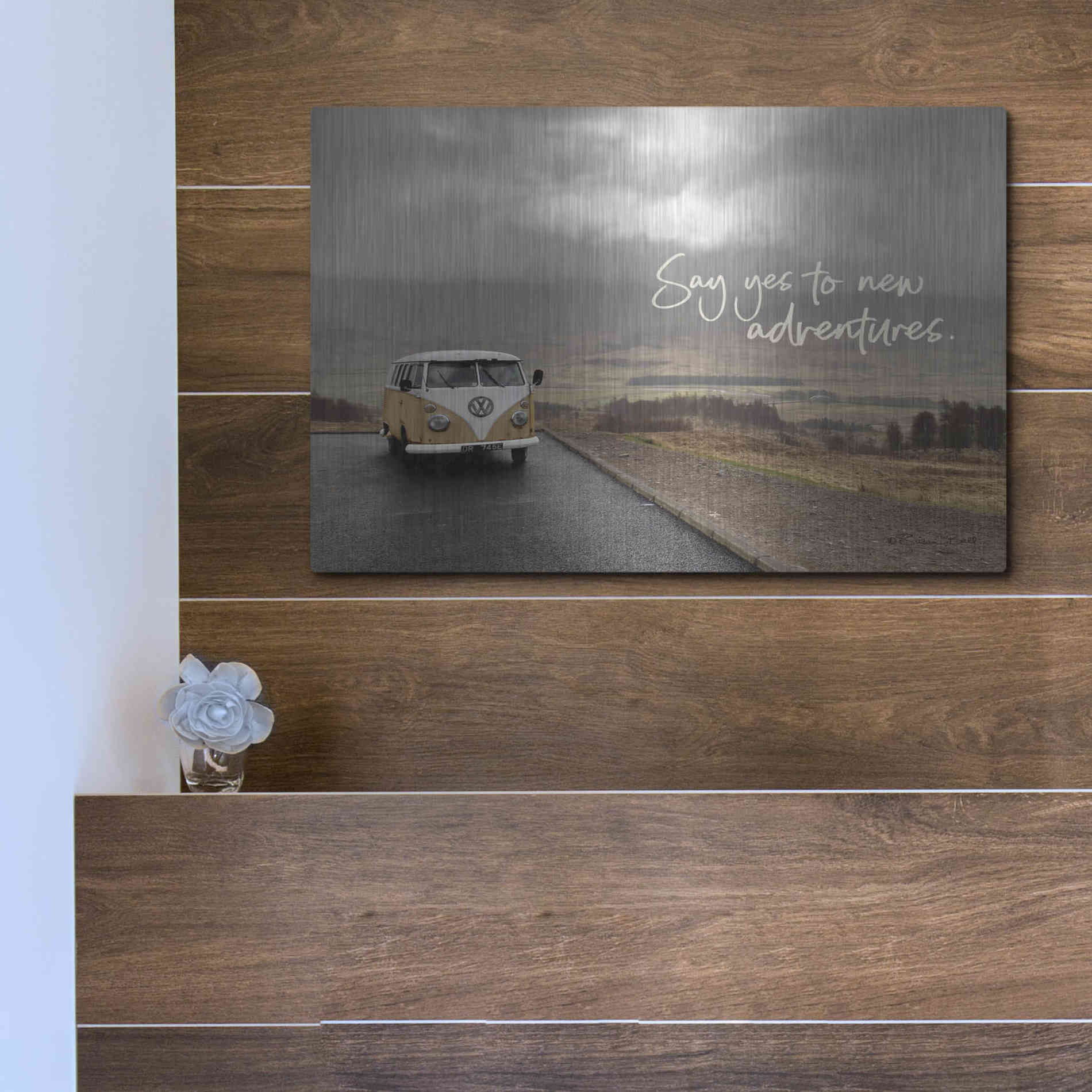 Luxe Metal Art 'Say Yes to New Adventure' by Susan Ball, Metal Wall Art,16x12