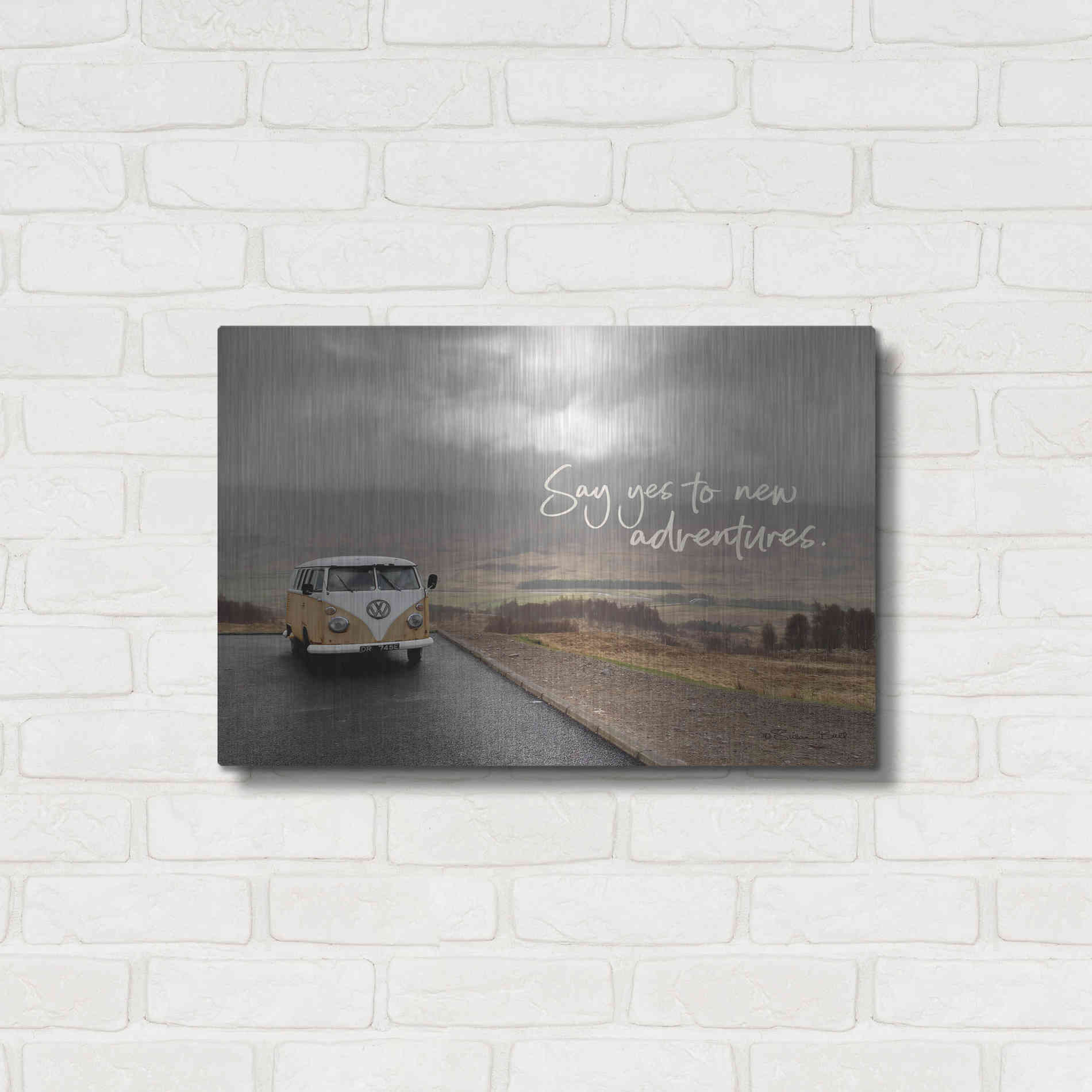Luxe Metal Art 'Say Yes to New Adventure' by Susan Ball, Metal Wall Art,24x16