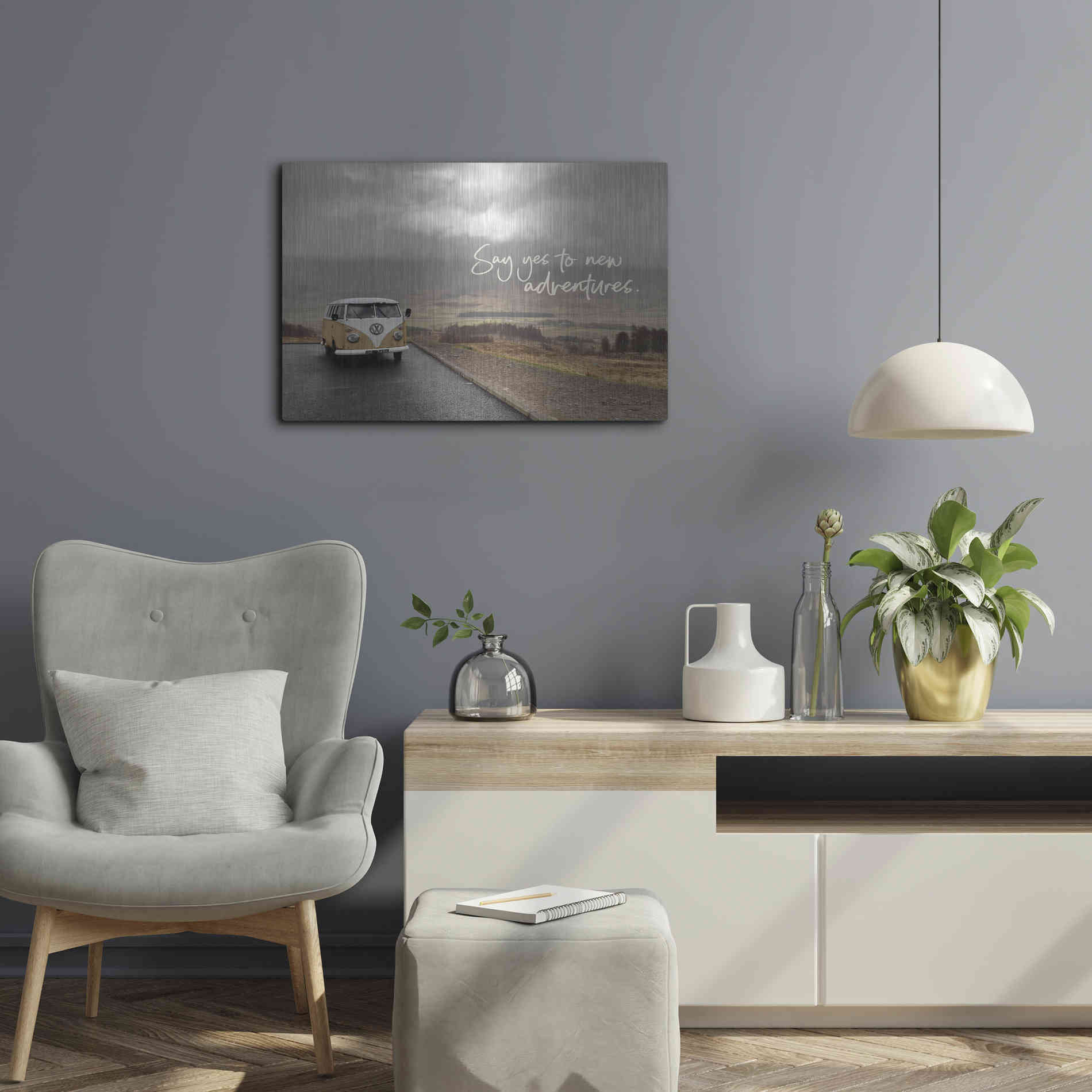 Luxe Metal Art 'Say Yes to New Adventure' by Susan Ball, Metal Wall Art,24x16