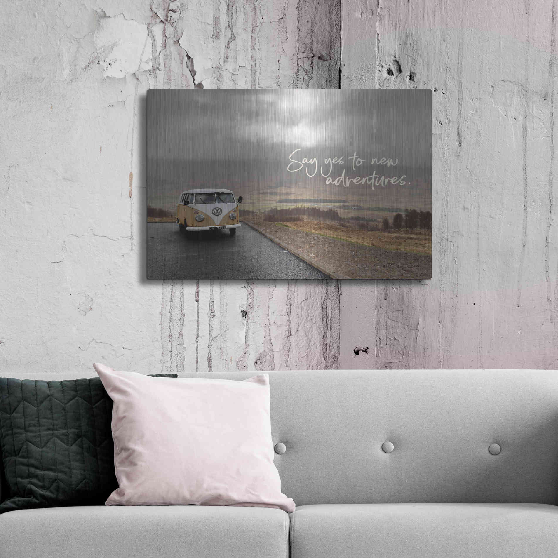 Luxe Metal Art 'Say Yes to New Adventure' by Susan Ball, Metal Wall Art,36x24