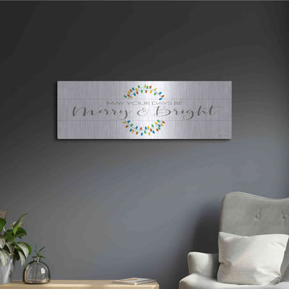 Luxe Metal Art 'Merry & Bright' by Susan Ball, Metal Wall Art,36x12