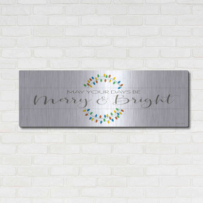 Luxe Metal Art 'Merry & Bright' by Susan Ball, Metal Wall Art,48x16