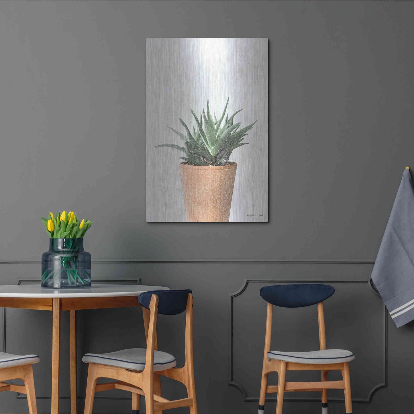 Luxe Metal Art 'Succulents I' by Susan Ball, Metal Wall Art,24x36