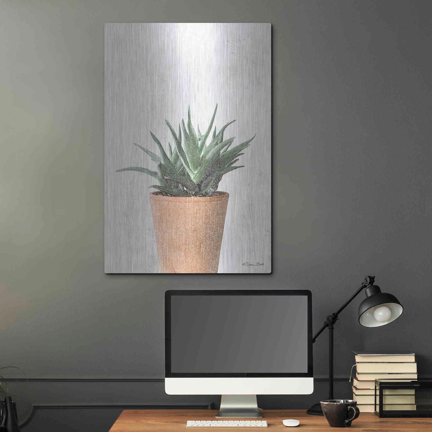 Luxe Metal Art 'Succulents I' by Susan Ball, Metal Wall Art,24x36