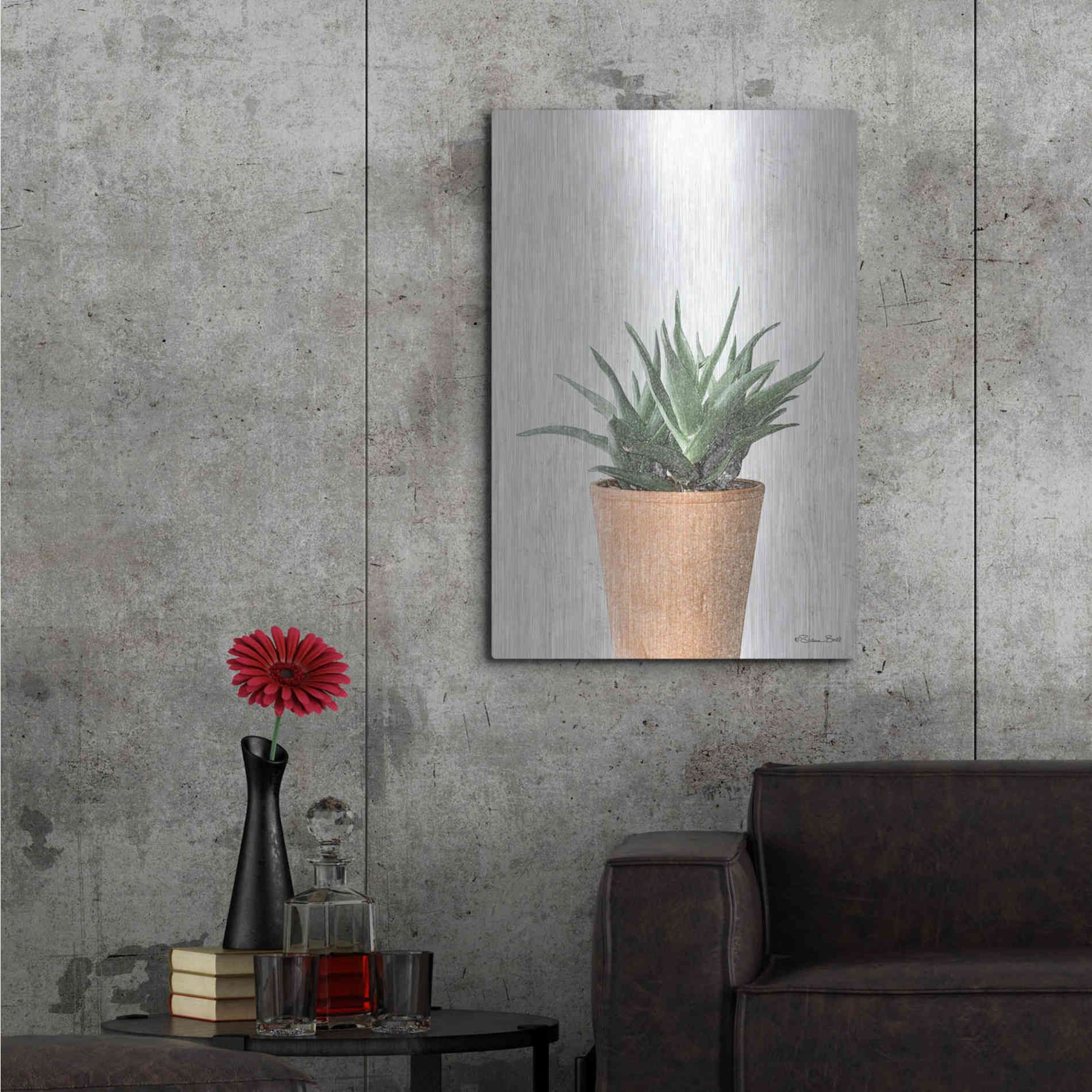 Luxe Metal Art 'Succulents I' by Susan Ball, Metal Wall Art,24x36