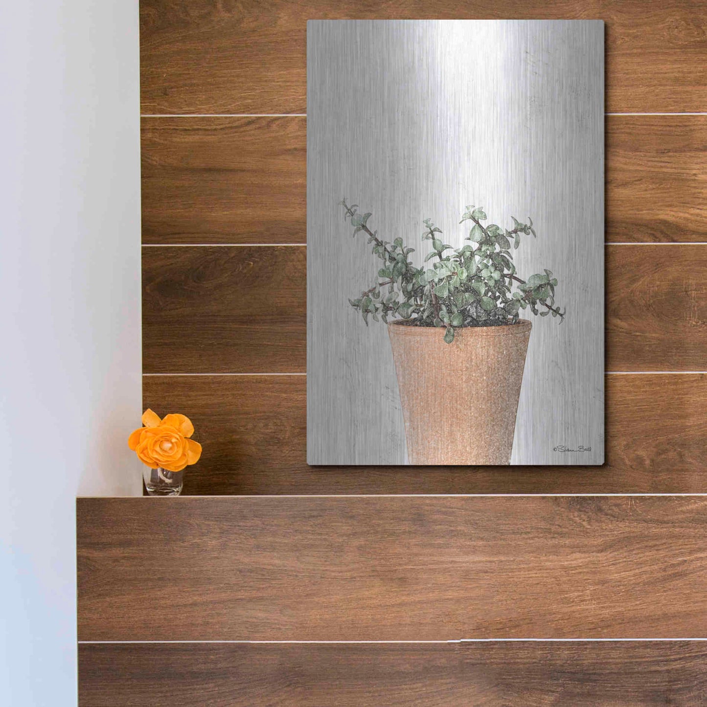 Luxe Metal Art 'Succulents II' by Susan Ball, Metal Wall Art,12x16