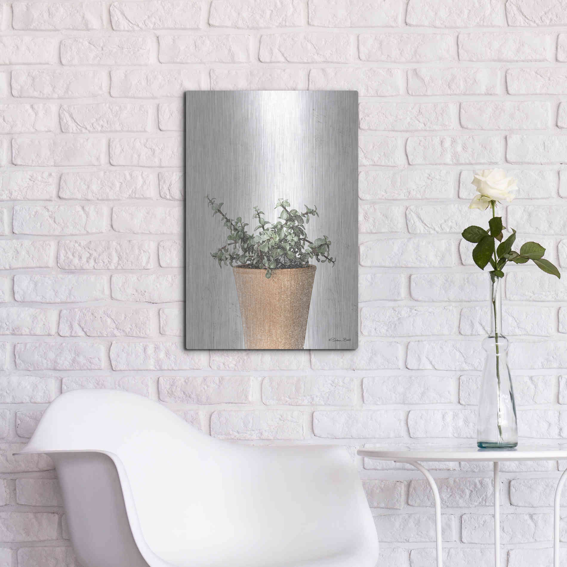 Luxe Metal Art 'Succulents II' by Susan Ball, Metal Wall Art,16x24