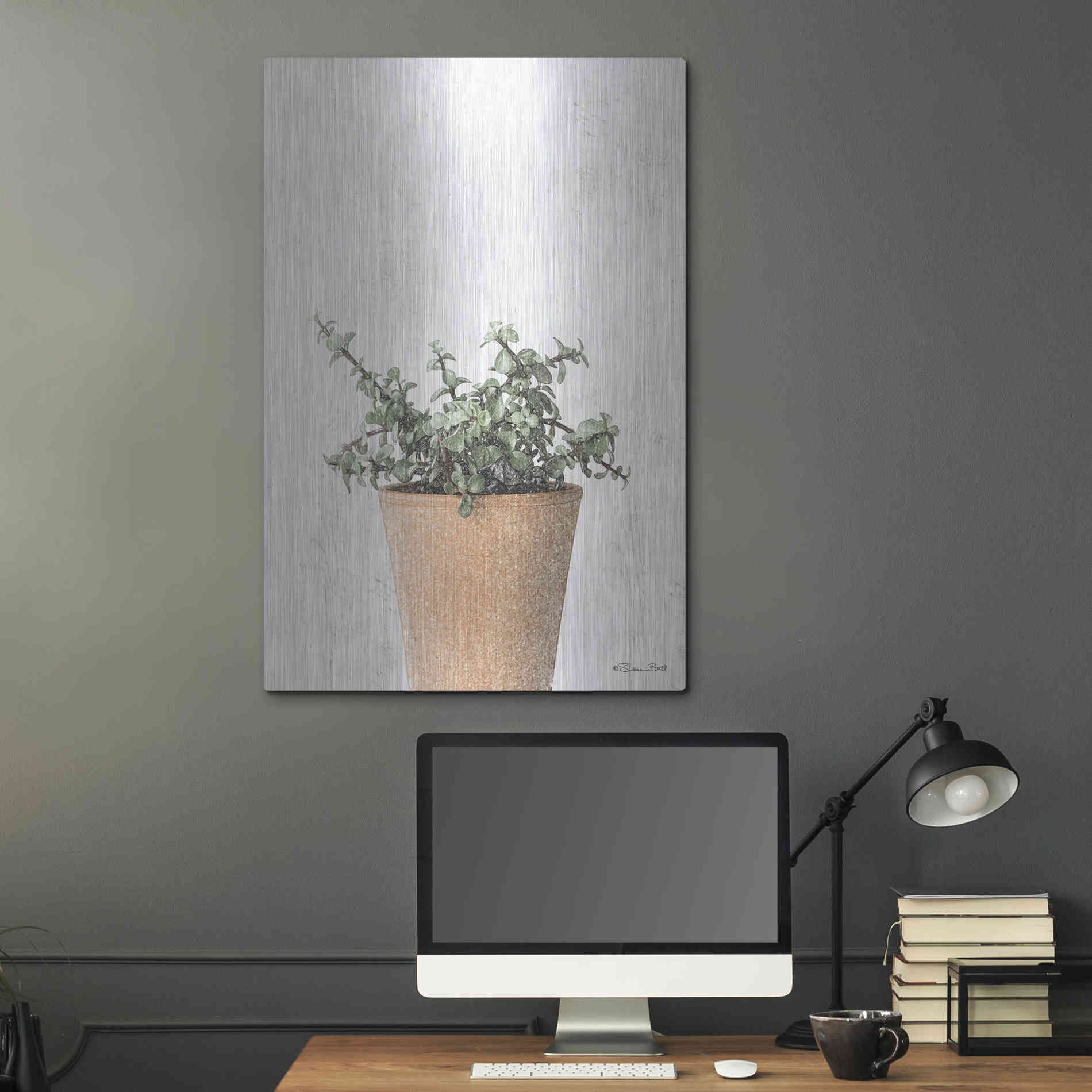 Luxe Metal Art 'Succulents II' by Susan Ball, Metal Wall Art,24x36