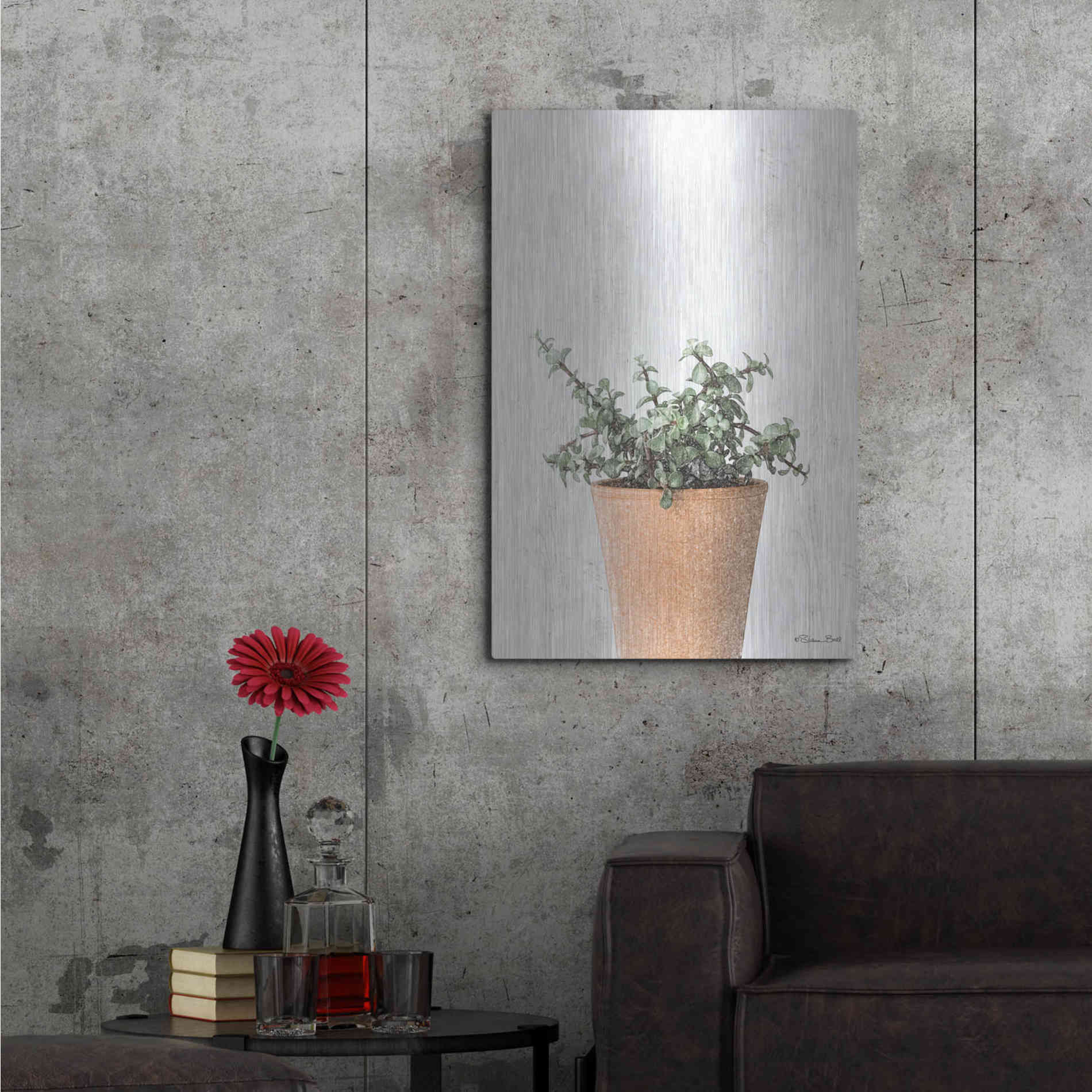 Luxe Metal Art 'Succulents II' by Susan Ball, Metal Wall Art,24x36