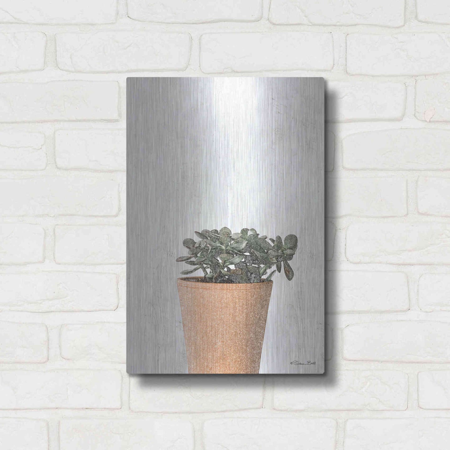 Luxe Metal Art 'Succulents III' by Susan Ball, Metal Wall Art,12x16