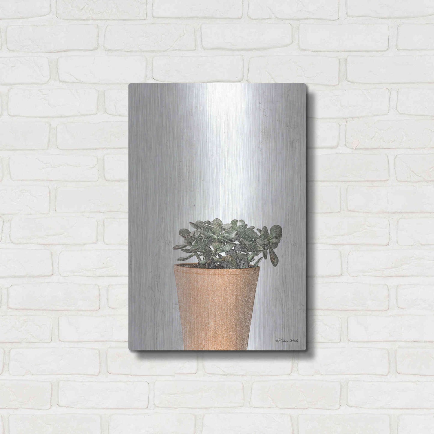 Luxe Metal Art 'Succulents III' by Susan Ball, Metal Wall Art,16x24