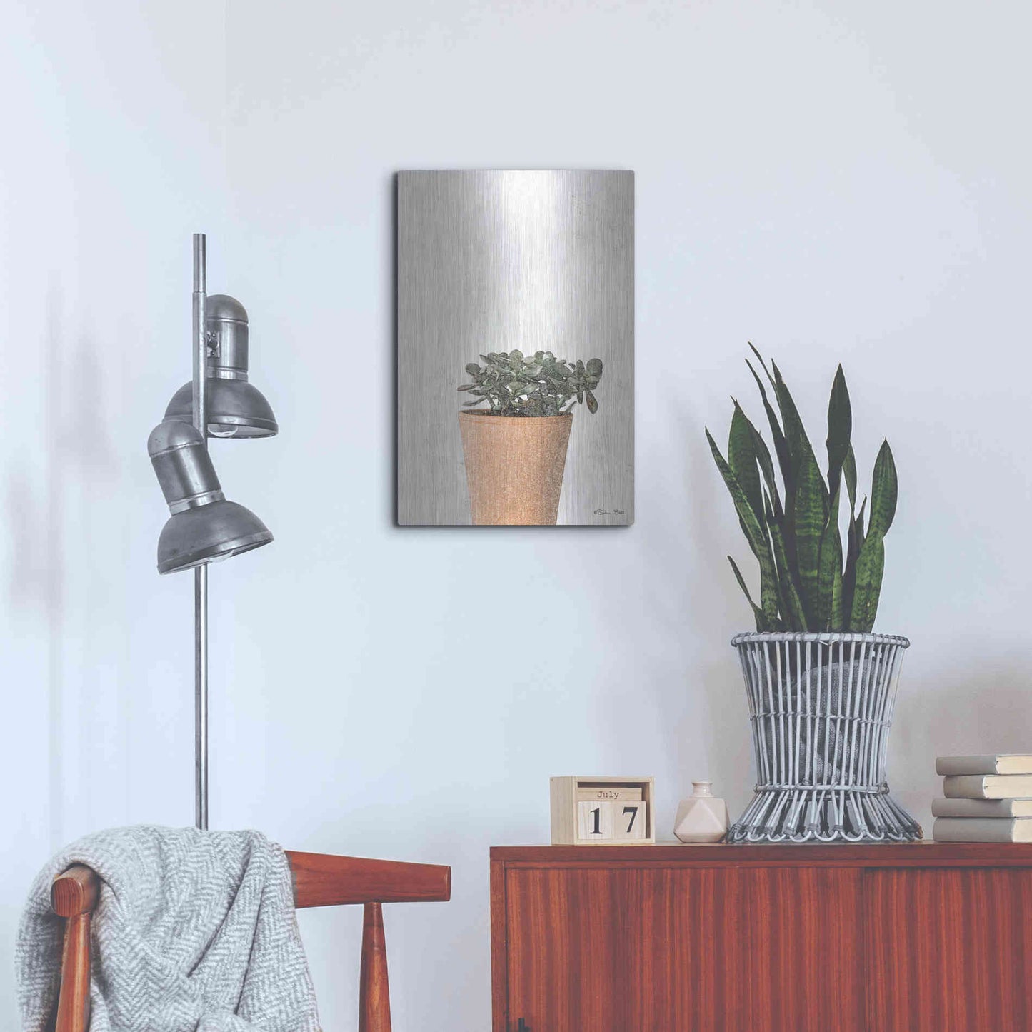 Luxe Metal Art 'Succulents III' by Susan Ball, Metal Wall Art,16x24