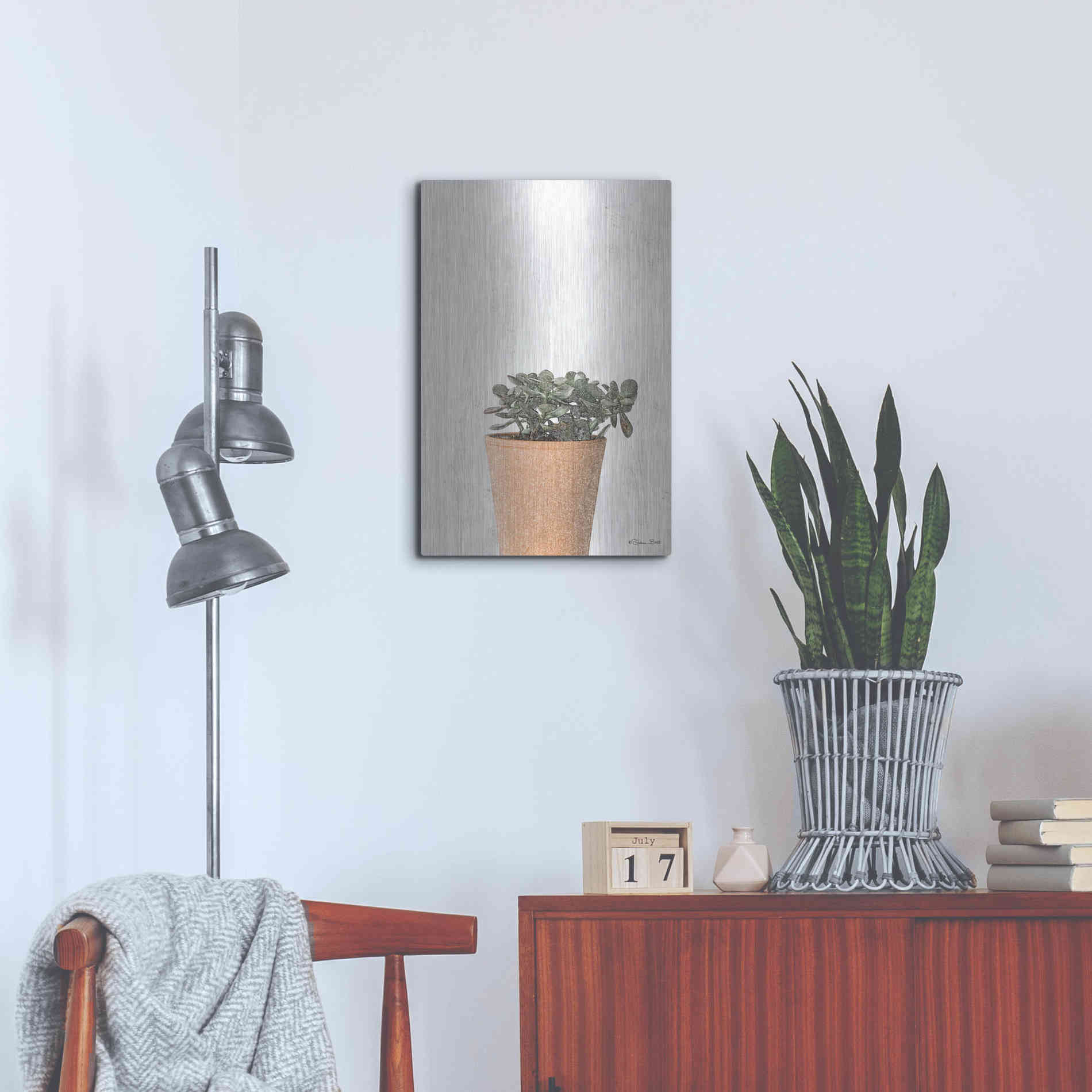 Luxe Metal Art 'Succulents III' by Susan Ball, Metal Wall Art,16x24