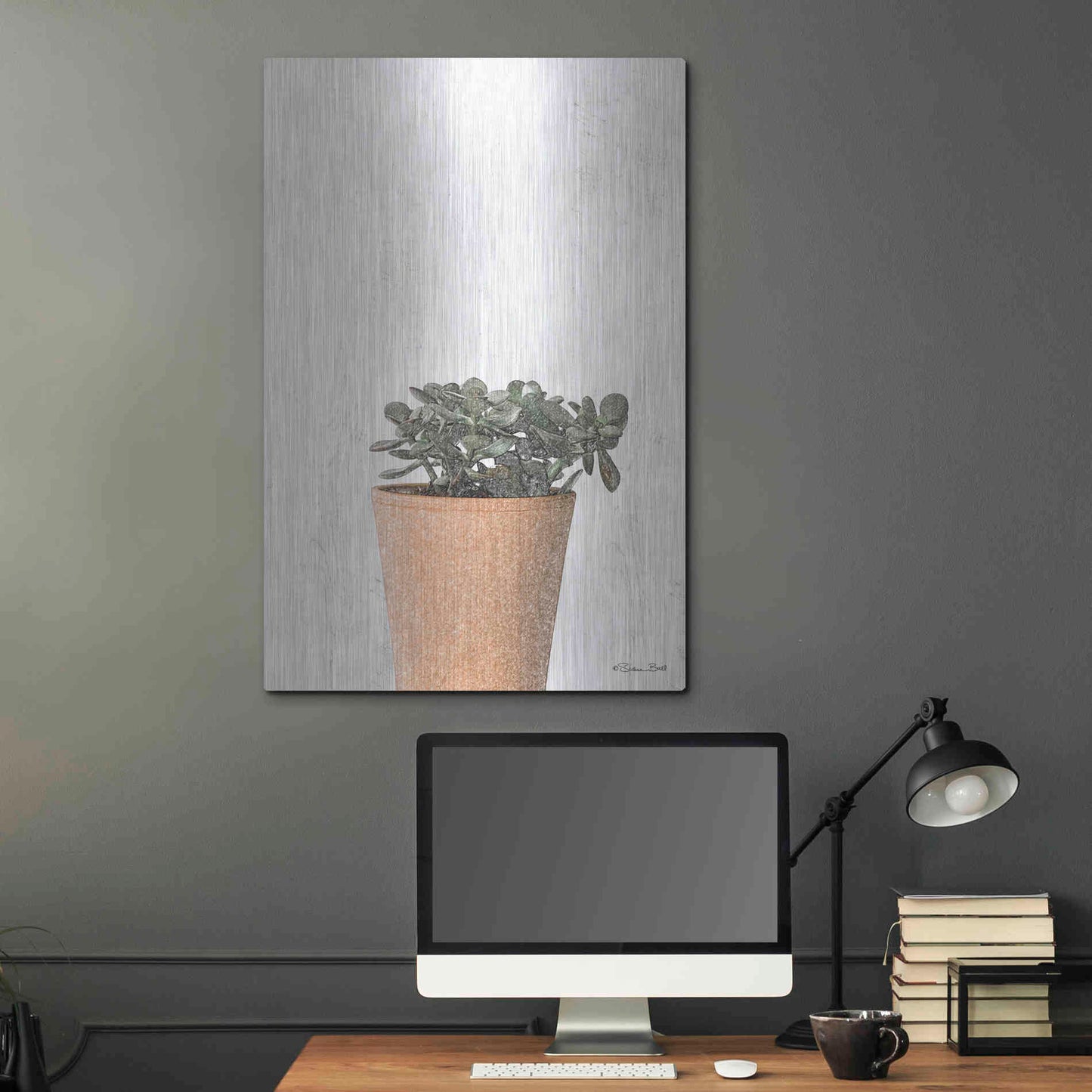 Luxe Metal Art 'Succulents III' by Susan Ball, Metal Wall Art,24x36