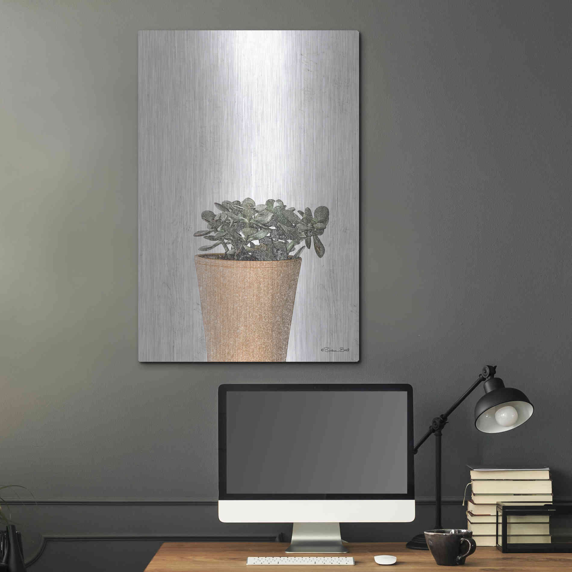 Luxe Metal Art 'Succulents III' by Susan Ball, Metal Wall Art,24x36