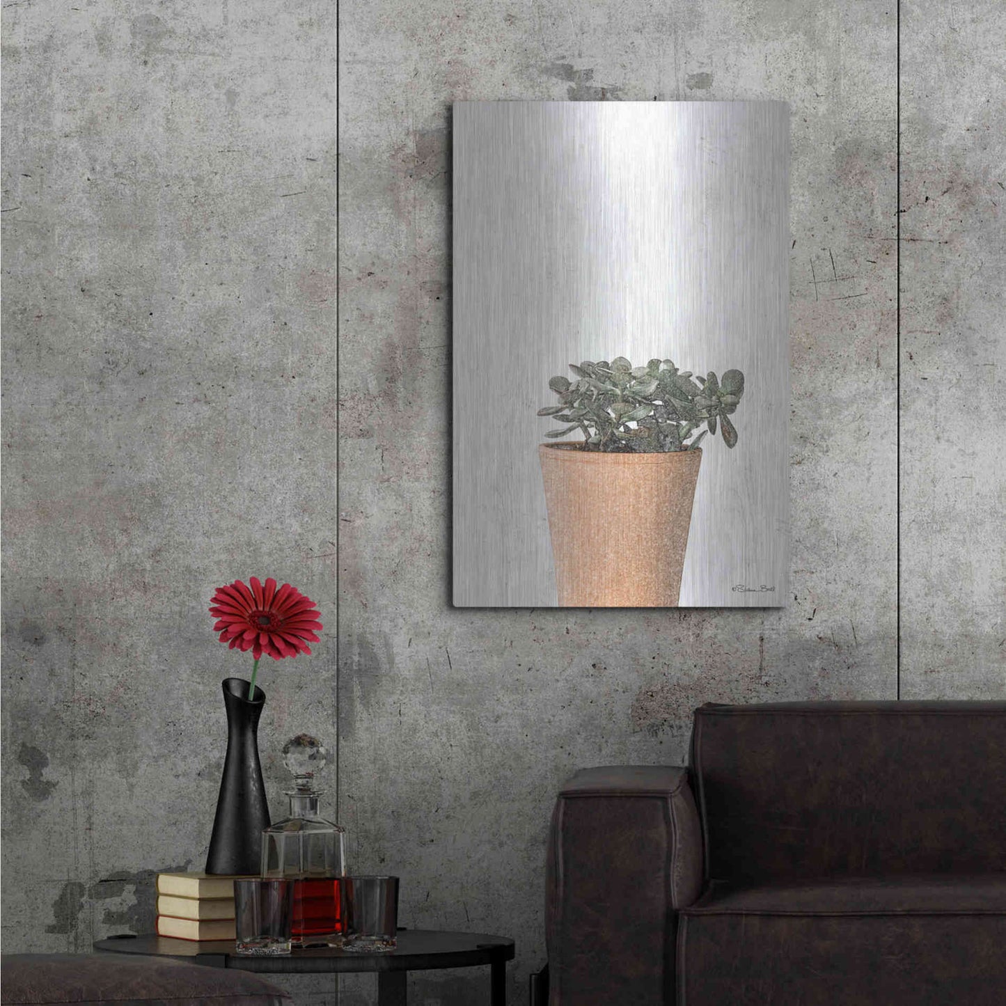 Luxe Metal Art 'Succulents III' by Susan Ball, Metal Wall Art,24x36
