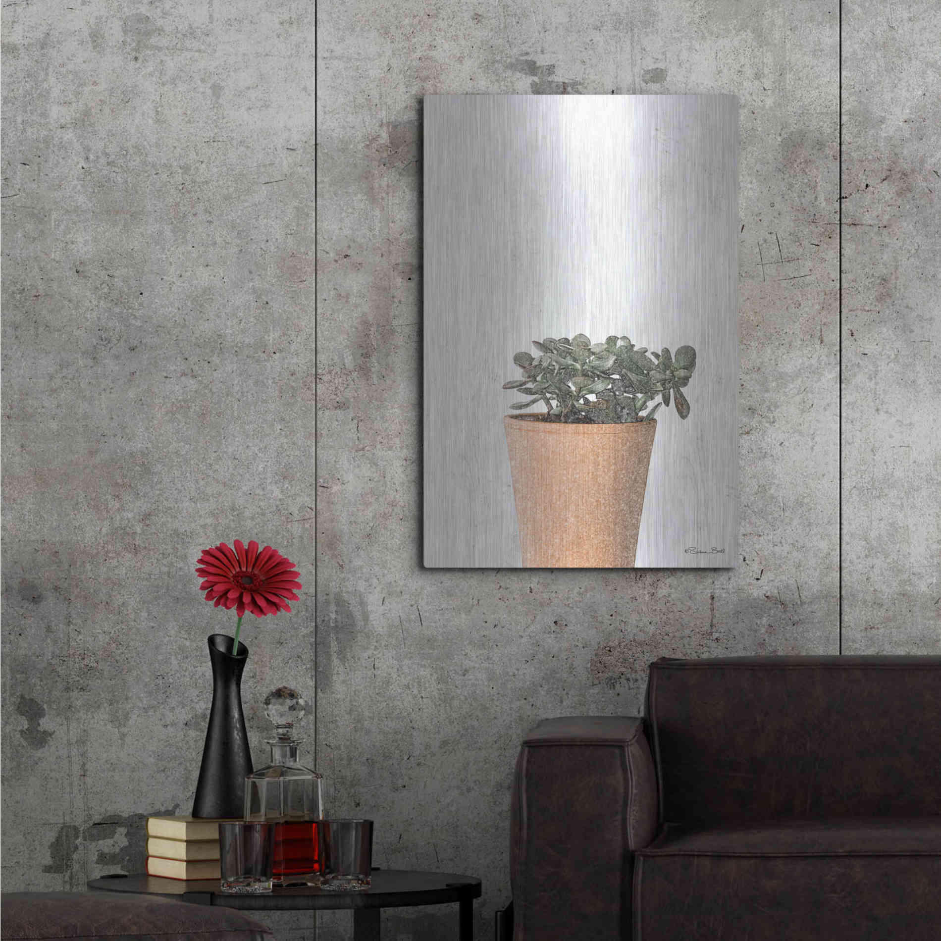 Luxe Metal Art 'Succulents III' by Susan Ball, Metal Wall Art,24x36