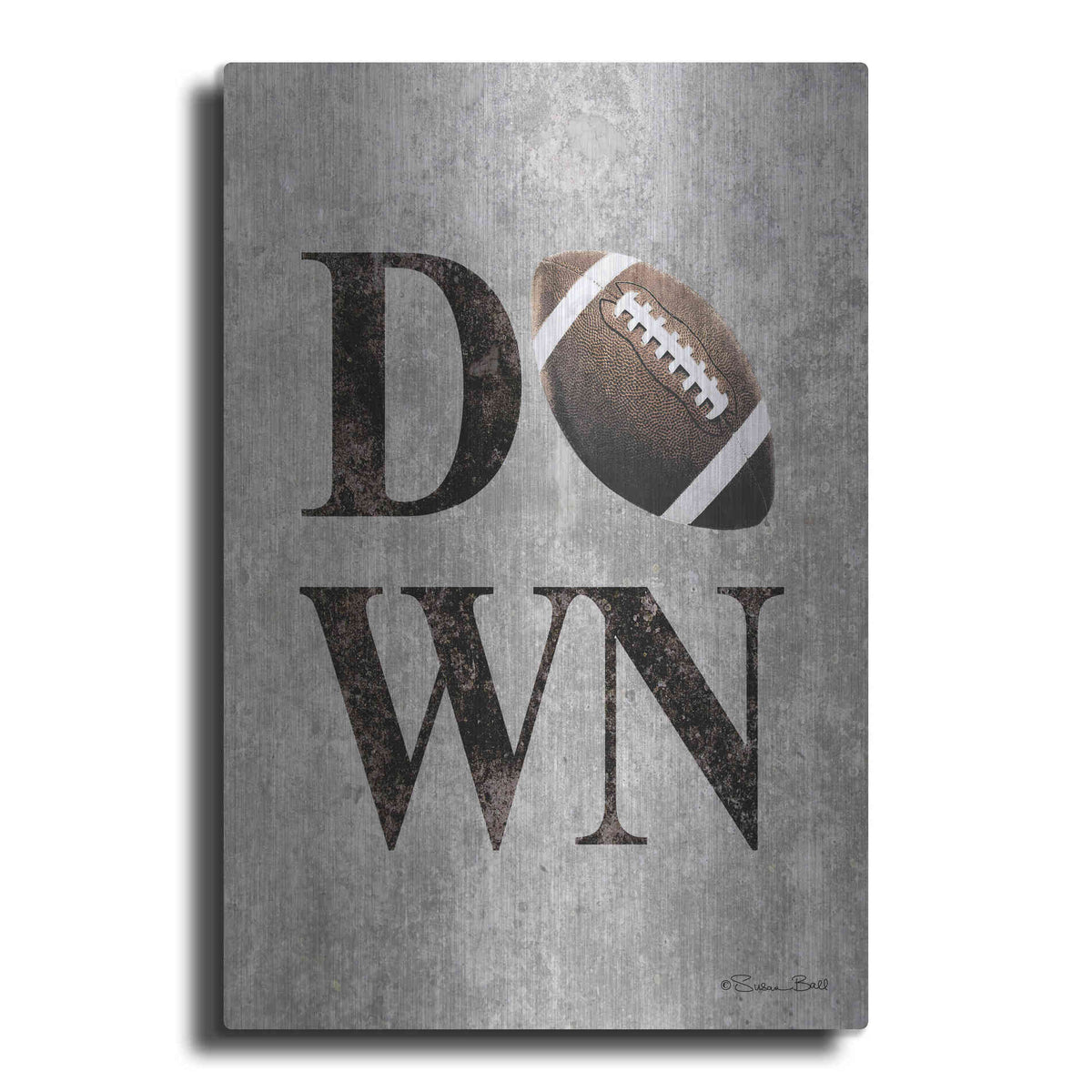 Luxe Metal Art 'Football DOWN' by Susan Ball, Metal Wall Art