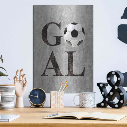 Luxe Metal Art 'Soccer GOAL' by Susan Ball, Metal Wall Art,12x16