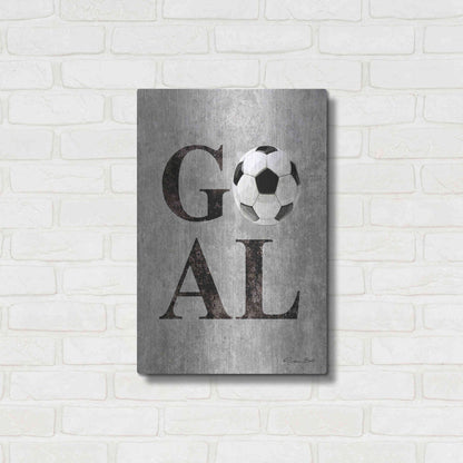 Luxe Metal Art 'Soccer GOAL' by Susan Ball, Metal Wall Art,16x24