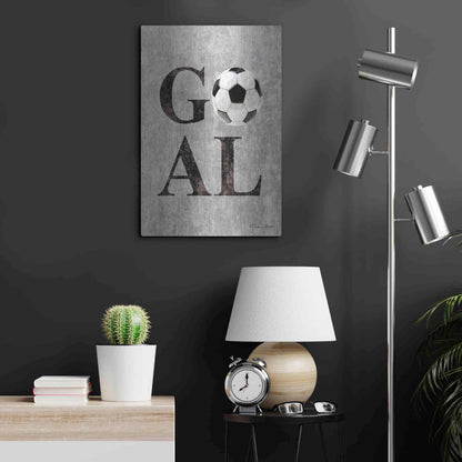 Luxe Metal Art 'Soccer GOAL' by Susan Ball, Metal Wall Art,16x24
