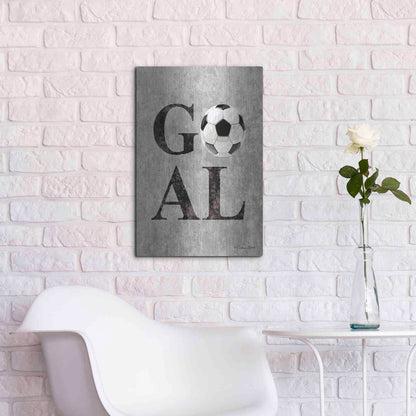 Luxe Metal Art 'Soccer GOAL' by Susan Ball, Metal Wall Art,16x24