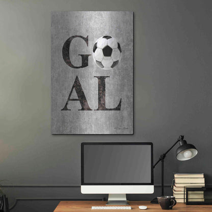 Luxe Metal Art 'Soccer GOAL' by Susan Ball, Metal Wall Art,24x36