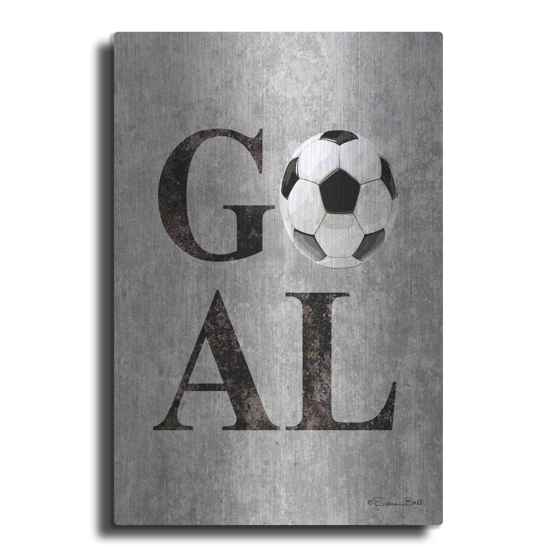 Luxe Metal Art 'Soccer GOAL' by Susan Ball, Metal Wall Art