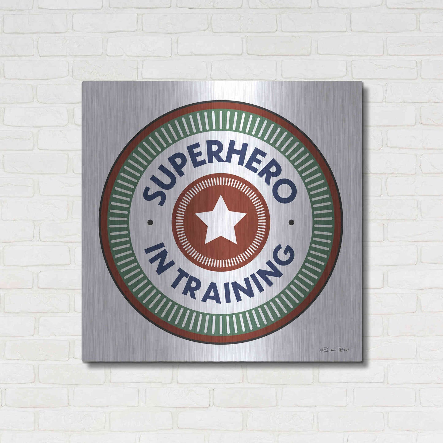 Luxe Metal Art 'Superhero in Training' by Susan Ball, Metal Wall Art,36x36