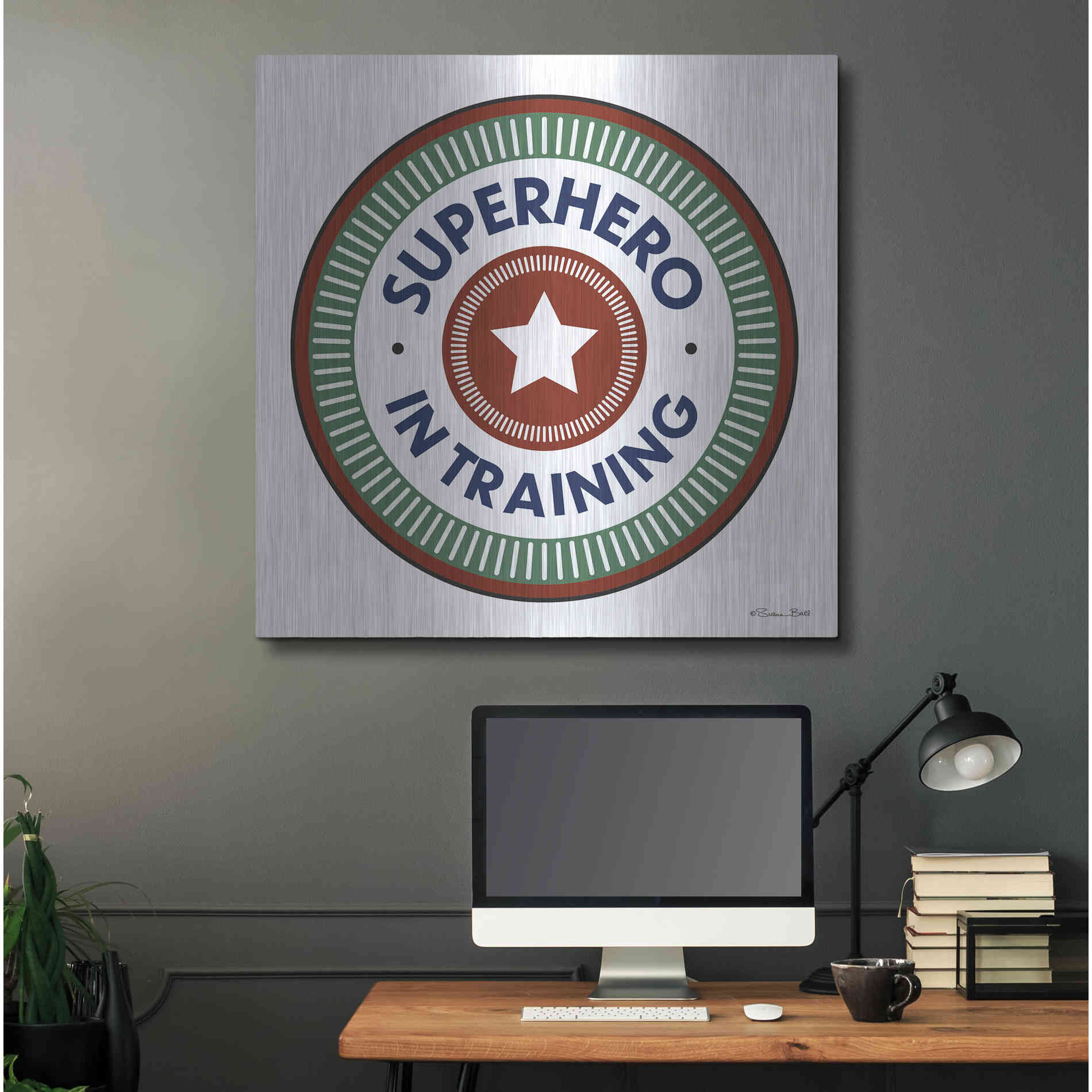 Luxe Metal Art 'Superhero in Training' by Susan Ball, Metal Wall Art,36x36