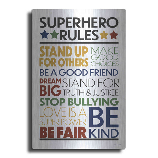 Luxe Metal Art 'Superhero Rules' by Susan Ball, Metal Wall Art