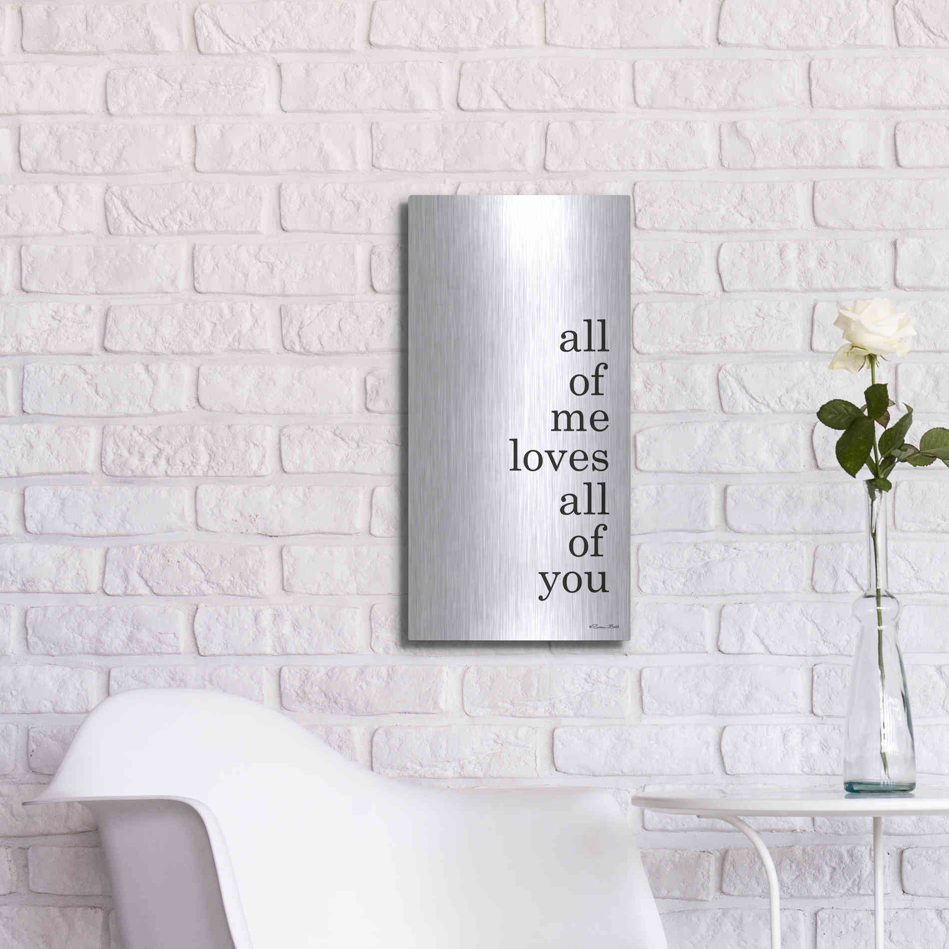 Luxe Metal Art 'All of Me' by Susan Ball, Metal Wall Art,12x24