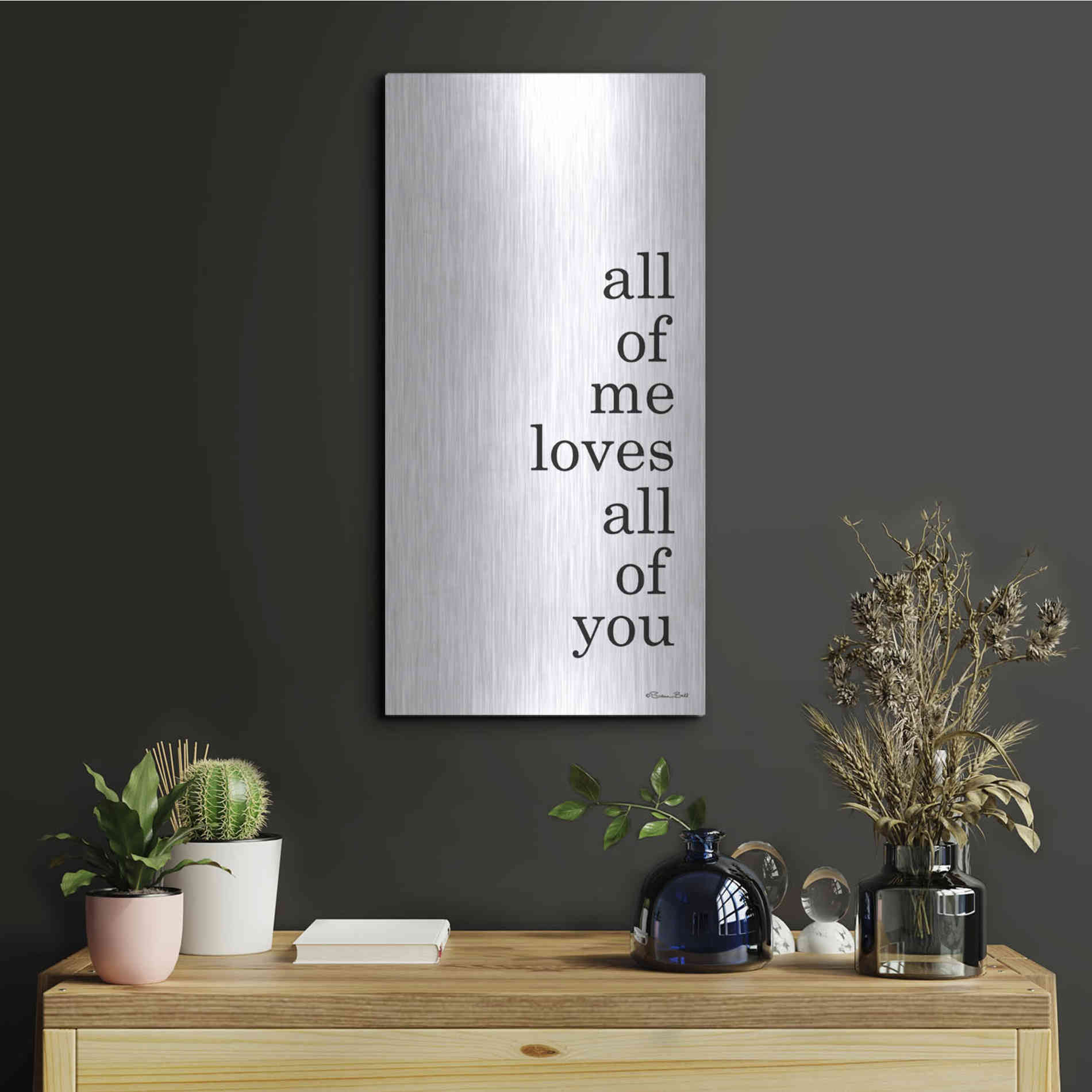 Luxe Metal Art 'All of Me' by Susan Ball, Metal Wall Art,12x24