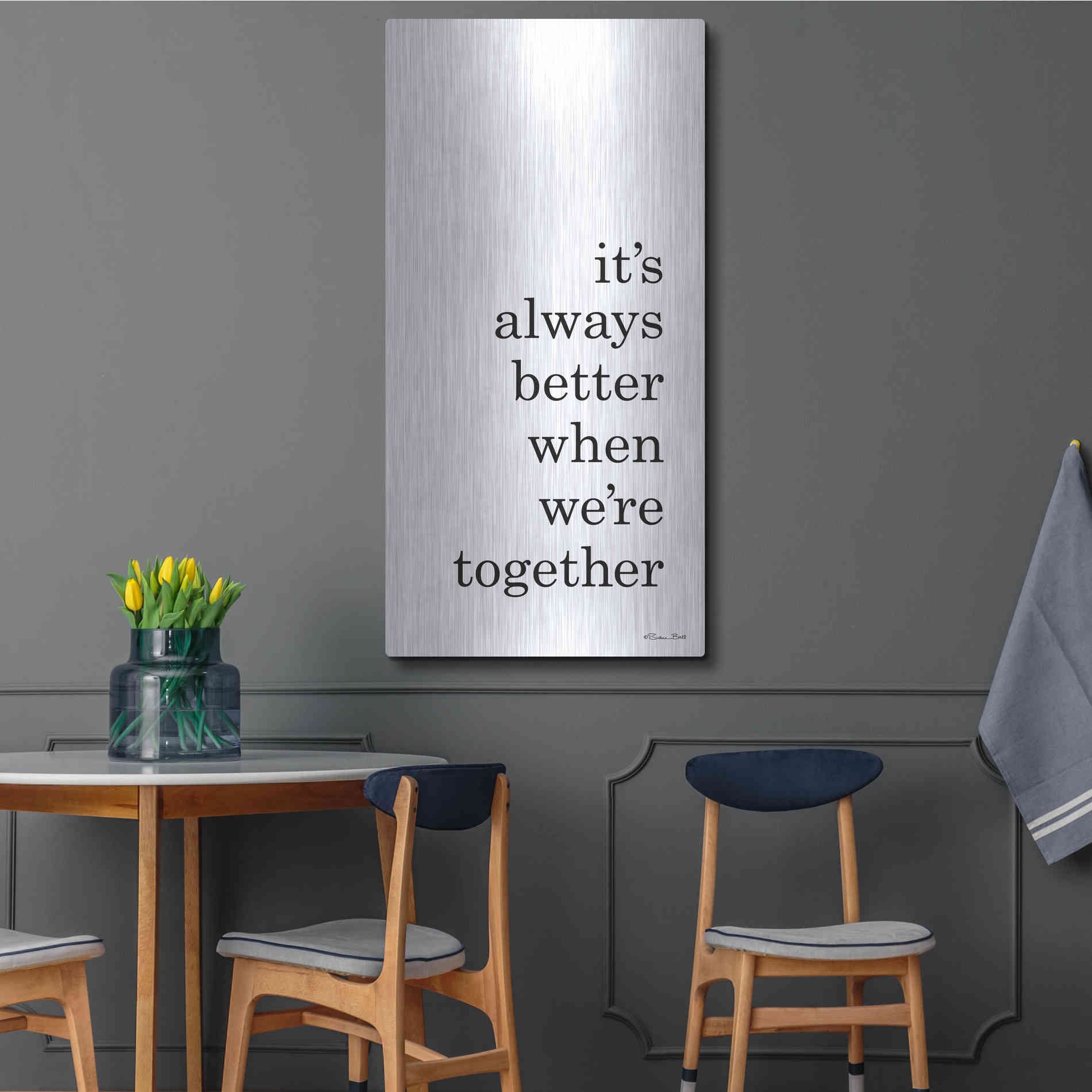 Luxe Metal Art 'Better Together' by Susan Ball, Metal Wall Art,24x48