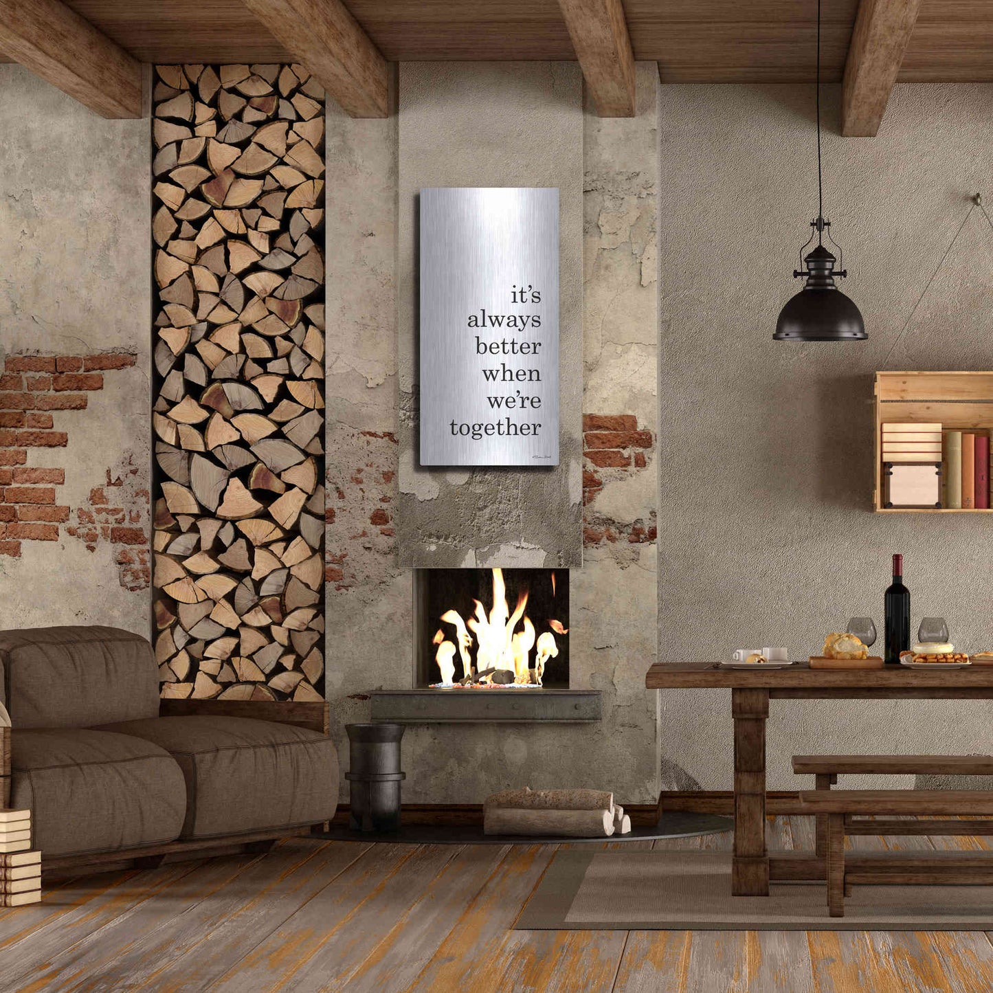 Luxe Metal Art 'Better Together' by Susan Ball, Metal Wall Art,24x48