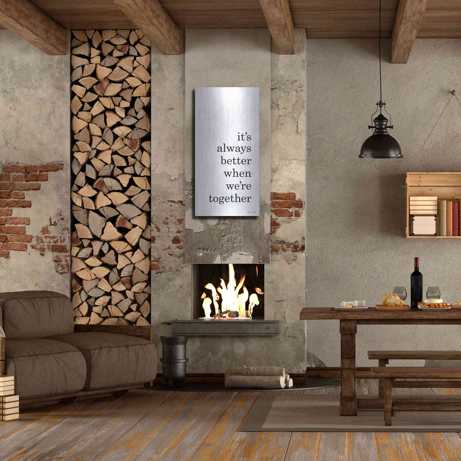 Luxe Metal Art 'Better Together' by Susan Ball, Metal Wall Art,24x48