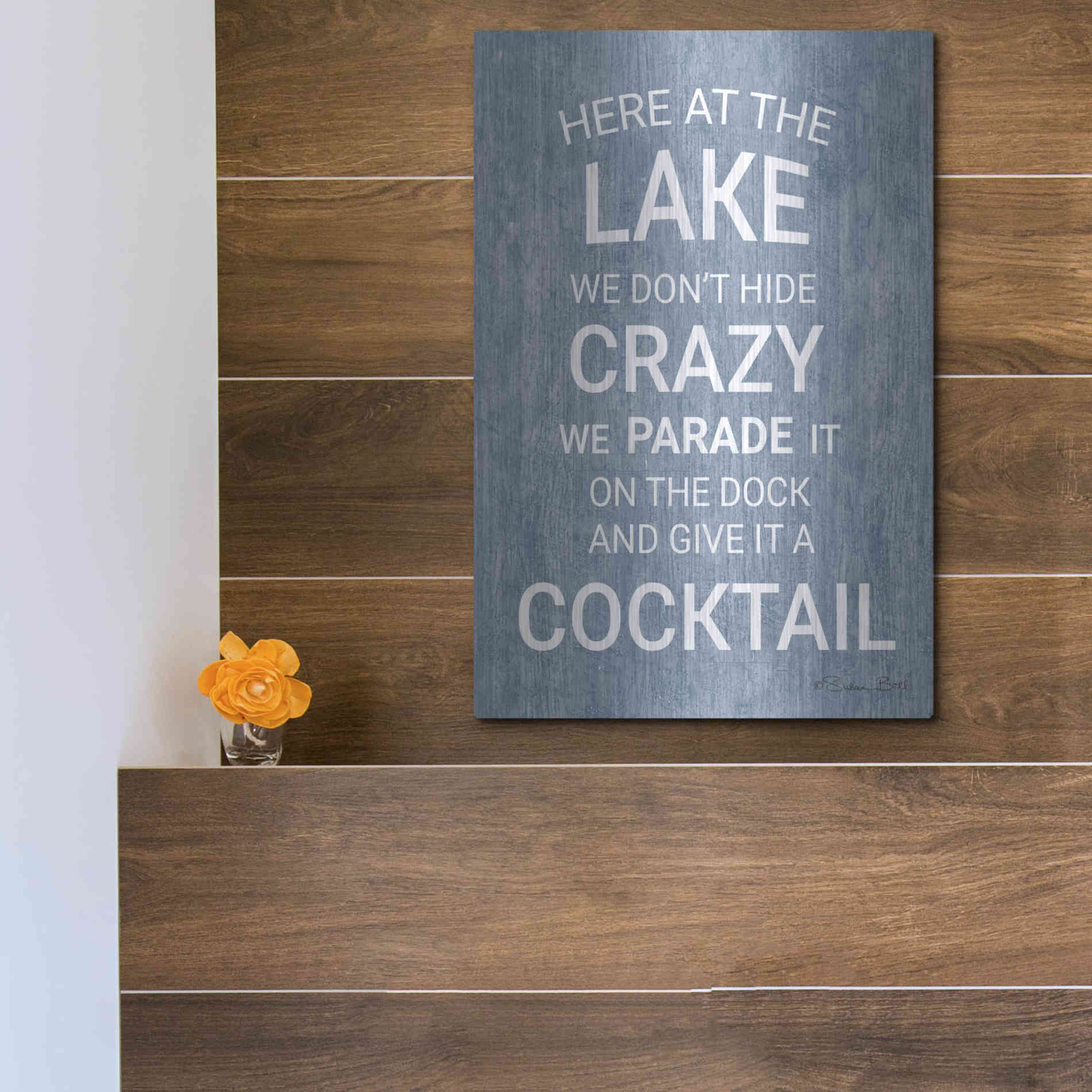 Luxe Metal Art 'At the Lake' by Susan Ball, Metal Wall Art,12x16