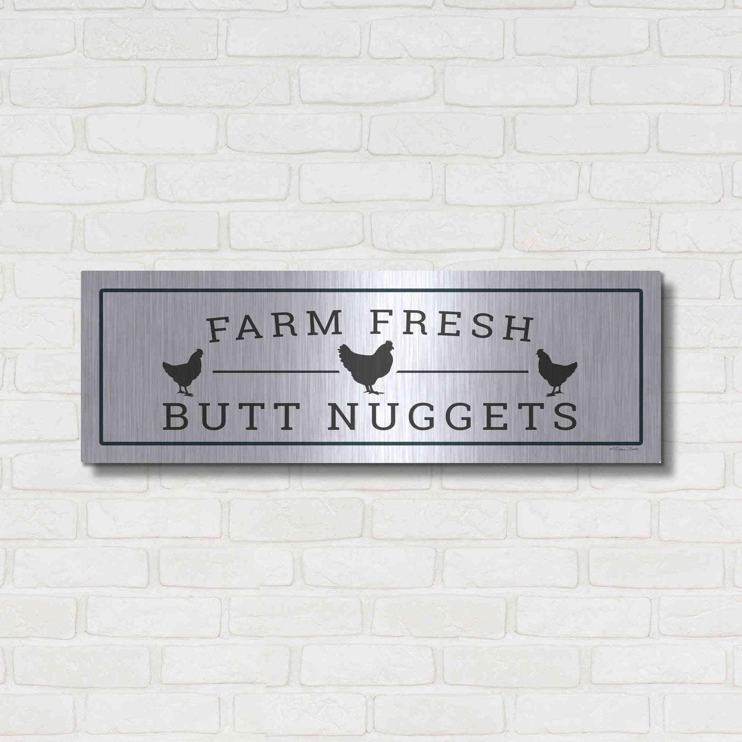 Luxe Metal Art 'Farm Fresh' by Susan Ball, Metal Wall Art,36x12