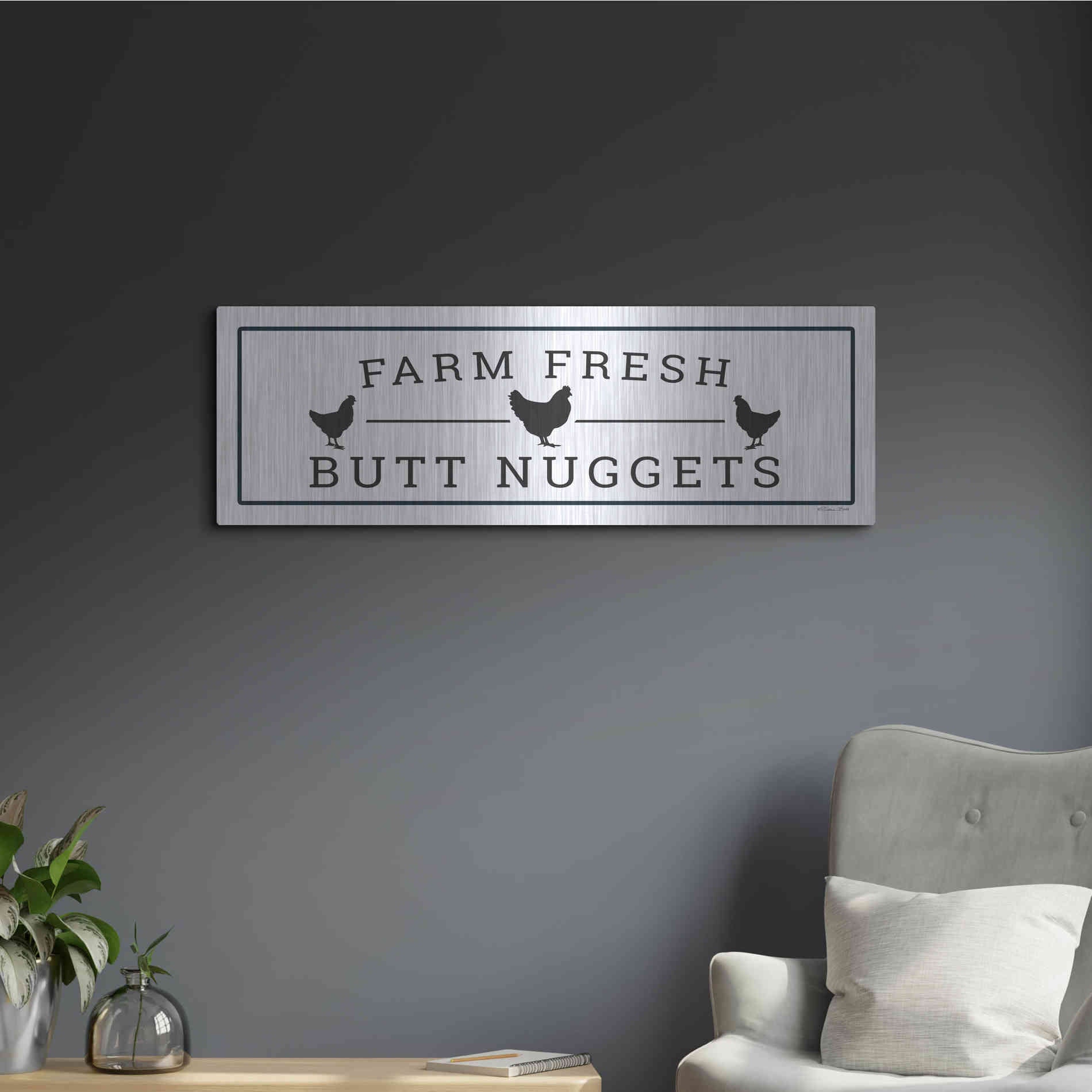 Luxe Metal Art 'Farm Fresh' by Susan Ball, Metal Wall Art,36x12