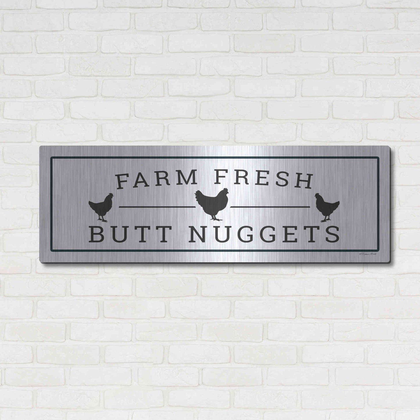 Luxe Metal Art 'Farm Fresh' by Susan Ball, Metal Wall Art,48x16