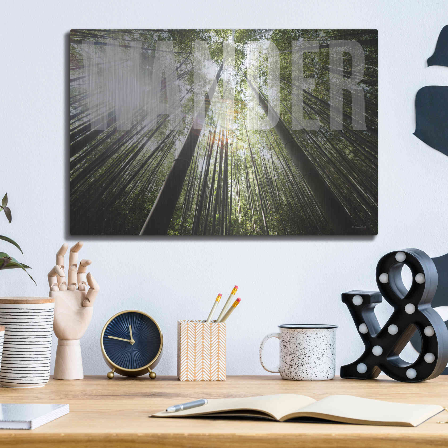 Luxe Metal Art 'Wander' by Susan Ball, Metal Wall Art,16x12