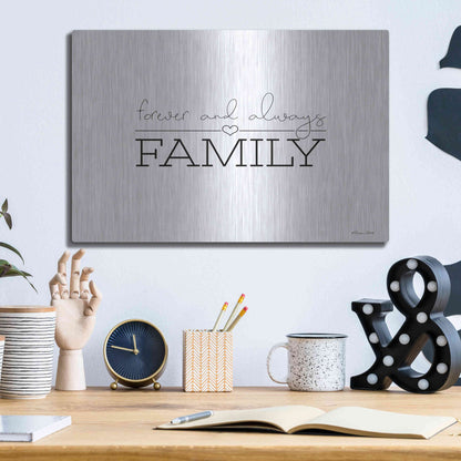 Luxe Metal Art 'Forever and Always Family' by Susan Ball, Metal Wall Art,16x12