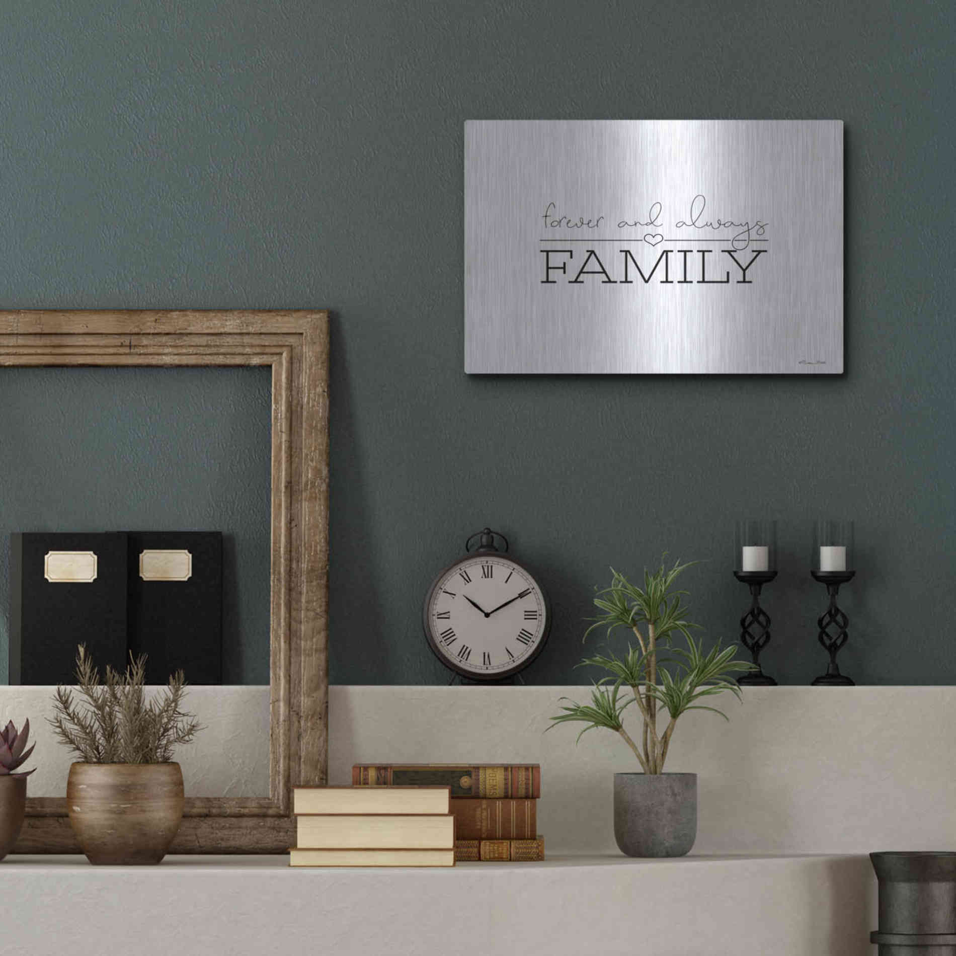 Luxe Metal Art 'Forever and Always Family' by Susan Ball, Metal Wall Art,16x12
